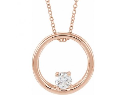 náhrdelník OLEEN 86689 růžové zlato s laboratorním moissanitem zlatnicke studio salaba zlatnictvi