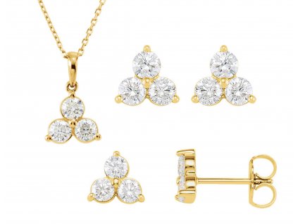luxusní diamantová souprava LEA s diamanty žluté zlato zlatnictvi salaba zlatnicke studio