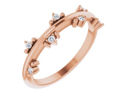 netradiční diamantový prsten 12426 růžové zlato zlatnictvi salaba zlatnicke studio
