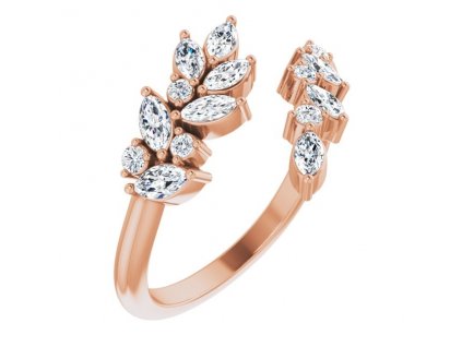 otevřený diamantový prsten růžové zlato zlatnictví salaba zlatnicke studio