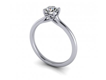 diamantovy zasnubni prsten s moissanitem HEART 123060 bile zlato 5.00mm diamant zlatnicke studio salaba zlatnictvi