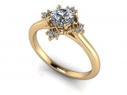 zasnubni prsten CHLOE s lab grown diamantem moissanitem zlute zlato 5,00mm zlatnicke studio salaba zlatnictvi