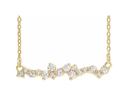 Lab-grown diamantový cluster náhrdelník