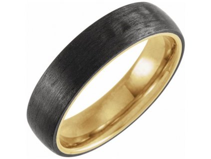 cerny titanovy prsten se zlatem BEN zlatnicke studio salaba zlatnictvi