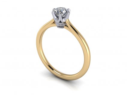 zasnubni prsten ANNA bicolor bile zlute zlato 5,00mm zlatnicke studio salaba zlatnictvi
