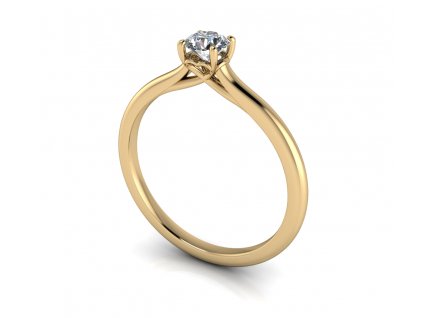 diamantovy zasnubni prsten s moissanitem HEART 123060 zlute zlato 4.10mm diamant zlatnicke studio salaba zlatnictvi