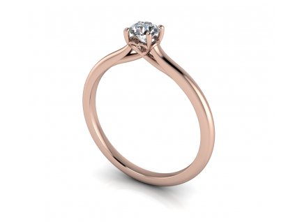 diamantovy zasnubni prsten s moissanitem HEART 123060 ruzove zlato 4.10mm diamant zlatnicke studio salaba zlatnictvi