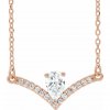 diamantový náhrdelník s diamantem Vivianne růžové zlato zlatnictví salaba zlatnické studio