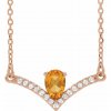 diamantový náhrdelník s citrínem Vivianne růžové zlato zlatnictví salaba zlatnické studio
