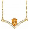 diamantový náhrdelník s citrínem Vivianne žluté zlato zlatnictví salaba zlatnické studio