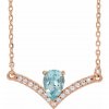 diamantový náhrdelník s akvamarínem Vivianne růžové zlato zlatnictví salaba zlatnické studio