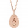 zlatý medailon s diamantem písmeno ruzove zlato 87240 zlatnicke studio salaba zlatnictvi