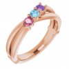 rodinný prsten dárek za miminko prsten s prirodnim drahokamy turmalín a topaz ametyst ruzove zlato zlatnictvi salaba zlatnicke studio