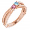 rodinný prsten dárek za miminko prsten s prirodnim drahokamy turmalín a topaz ruzove zlato zlatnictvi salaba zlatnicke studio