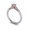 zasnubni prsten BOW bicolor bile a ruzove zlato 4,10mm s diamantem zlatnicke studio salaba zlatnictvi