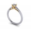 zasnubni prsten BOW bicolor bile a zlute zlato 4,10mm s diamantem zlatnicke studio salaba zlatnictvi