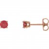 náušnice 1874 ruzove zlato rubin 4.00mm zlatnicke studio salaba zlatnictvi