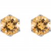 Náušnice se šesti krapničkami topaz medový bile zlato 2 salaba zlatnicke studio zlatnictvi