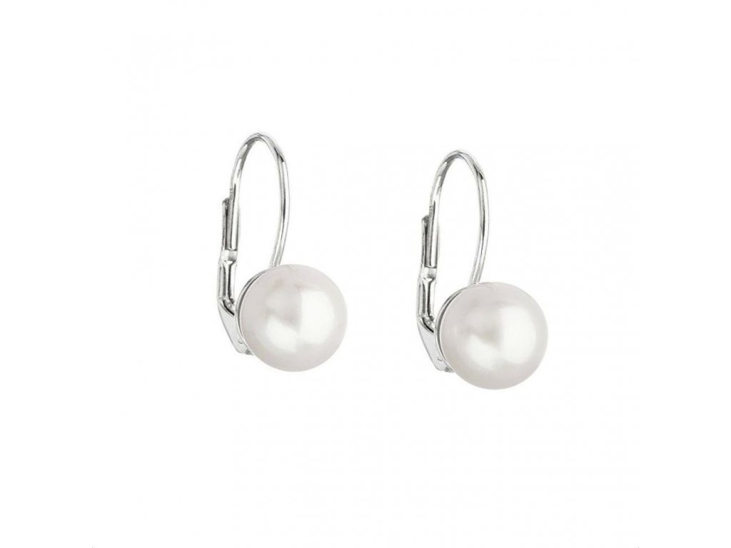 Perlové náušnice bílé zlato 7mm (přírodní perly) | Zlatnictví Smaragd