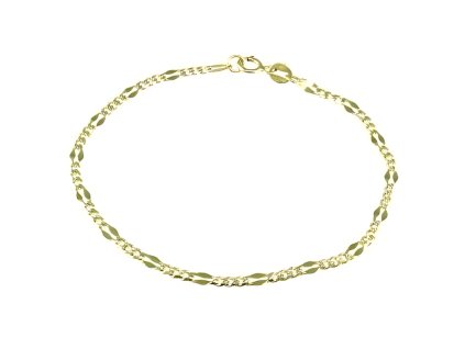 Zlatý náramek 18cm žluté zlato  + krabička a čistící utěrka zdarma