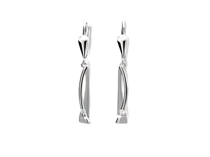 Drop earrings z bílého zlata posázené brilianty Danfil DF1687