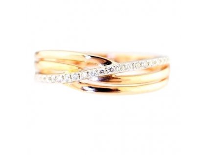 Briliantový prsten z růžového zlata