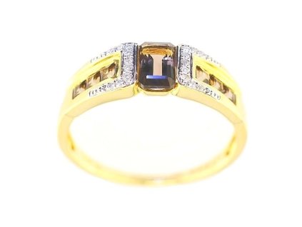 38501 2 zahnedovy prsten ze zlata v briliantovem osazeni