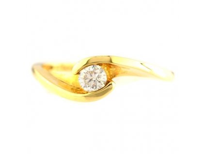 38513 elegantni prsten zlute zlato s briliantem v objeti