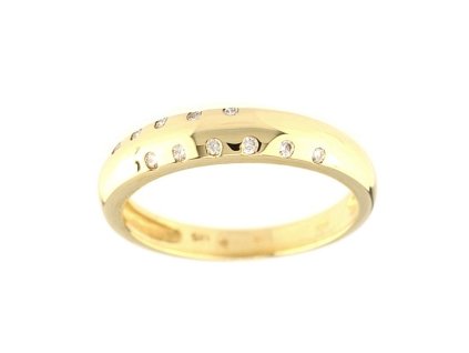 Briliantový prsten z 14 karátového žlutého zlata (Velikost prstenu (mm) 56)