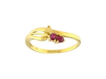 38558 elegantni rubinovy prsten ze zluteho zlata