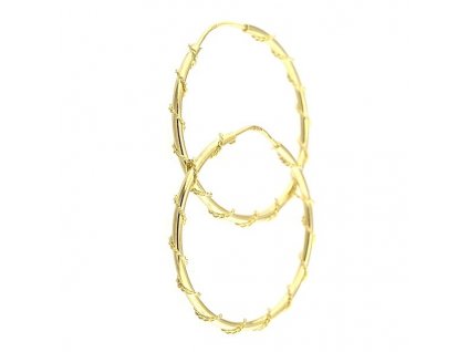 Zlaté kruhové náušnice se zlatým zdobením 30mm