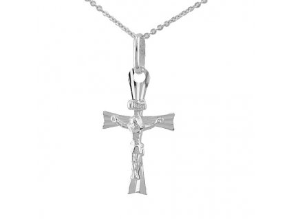 Přívěšek kříž z bílého zlata 14 karátů