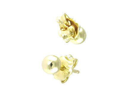 Zlaté náušnice 4mm  + krabička a čistící utěrka zdarma
