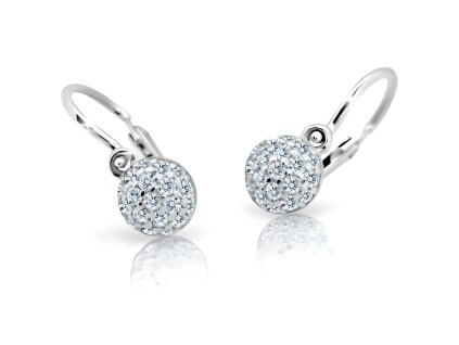 Dětské náušnice s briliantovým zdobením ND2150 Diamonds – bílé zlato  + krabička a čistící utěrka zdarma