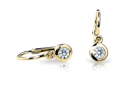 Zlaté dětské náušnice s brilianty ND1537Z Diamonds  + krabička a čistící utěrka zdarma