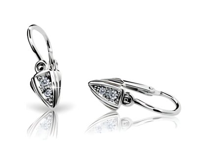 Trojúhelníčkové náušnice dětské ND1899 Diamonds bílé zlato + brilianty  + krabička a čistící utěrka zdarma