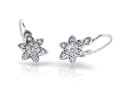Bílé zlato – dětské náušnice osazené brilianty ND2206 Diamonds ve tvaru hvězdičky  + krabička a čistící utěrka zdarma