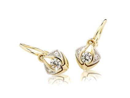 Kouzelné dětské náušnice ND2217Z Diamonds žluté zlato s brilianty  + krabička a čistící utěrka zdarma