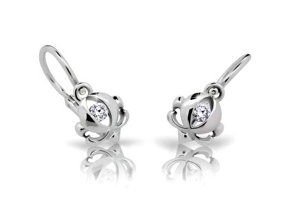 Elegantní dětské náušnice bílé zlato ND2218 Diamonds s brilianty  + krabička a čistící utěrka zdarma