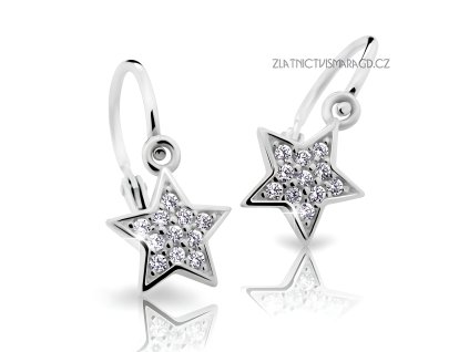 Hvězdičkové náušnice s brilianty – dětské ND2228 Diamonds bílé zlato  + krabička a čistící utěrka zdarma