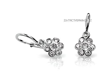 Briliantové okvětí na dětských náušnicích z bílého zlata ND1737 Diamonds  + krabička a čistící utěrka zdarma