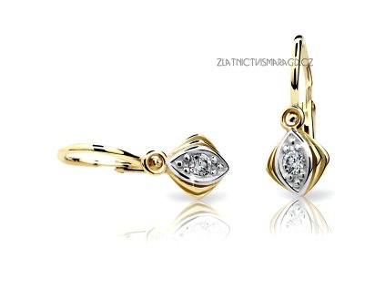 Briliantové náušnice žluté zlato – dětské a dívčí ND1897Z Diamonds  + krabička a čistící utěrka zdarma