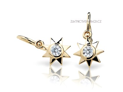 Hvězdy – náušnice žluté zlato ND1995Z Diamonds s brilianty  + krabička a čistící utěrka zdarma