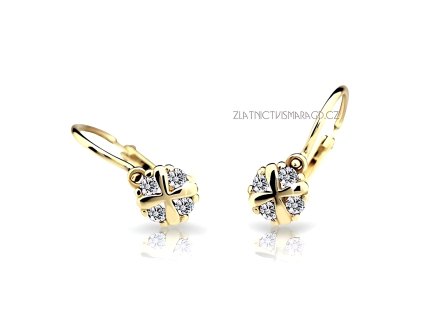 Elegantní náušnice pro holčičky ND2153Z Diamonds žluté zlato s brilianty  + krabička a čistící utěrka zdarma