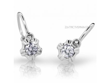 Holčičí náušnice s brilianty ND2158 Diamonds – bílé zlato