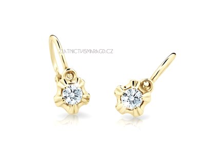 Holčičí náušnice s brilianty ND2158Z Diamonds – žluté zlato  + krabička a čistící utěrka zdarma