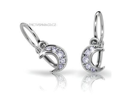 Měsíční náušnice pro holčičky ND2162 Diamonds brilianty s bílým zlatem  + krabička a čistící utěrka zdarma