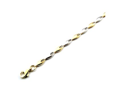 Zlatý řetízek 42cm ze žlutého a bílého zlata  + krabička a čistící utěrka zdarma