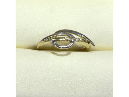 Briliantový prsten ze žlutého a bílého zlata