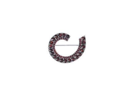 Brož z českého granátu  + krabička a čistící utěrka zdarma